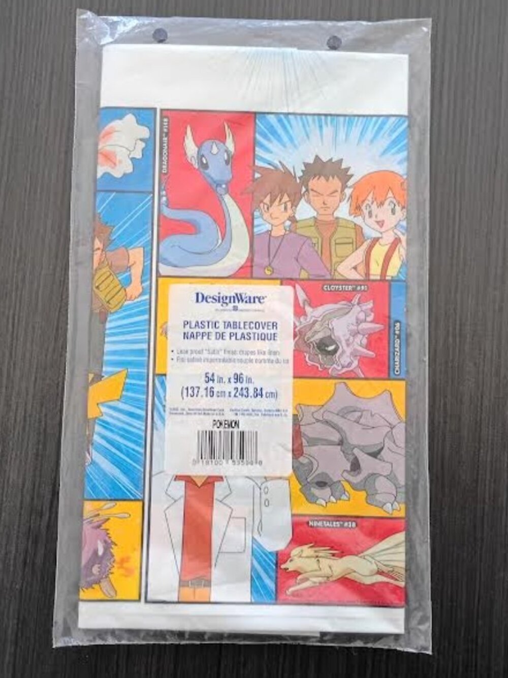 VTG 90s POKEMON PLASTIC TABLECOVER 54" X 96" DESIGNWARE PARTY NINTENDO NEW